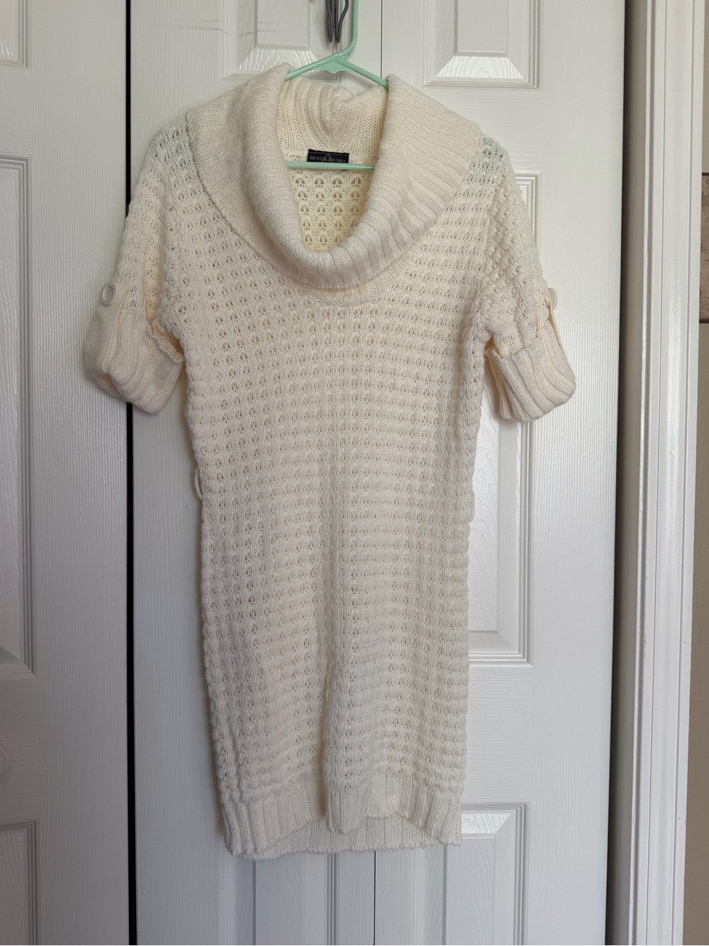 Only Ivory Cowl Neck Knit Sweater Dress